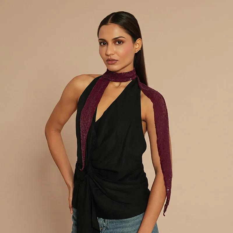 Veronique Sequin Skinny Scarf sold by Deepa Gurnari
