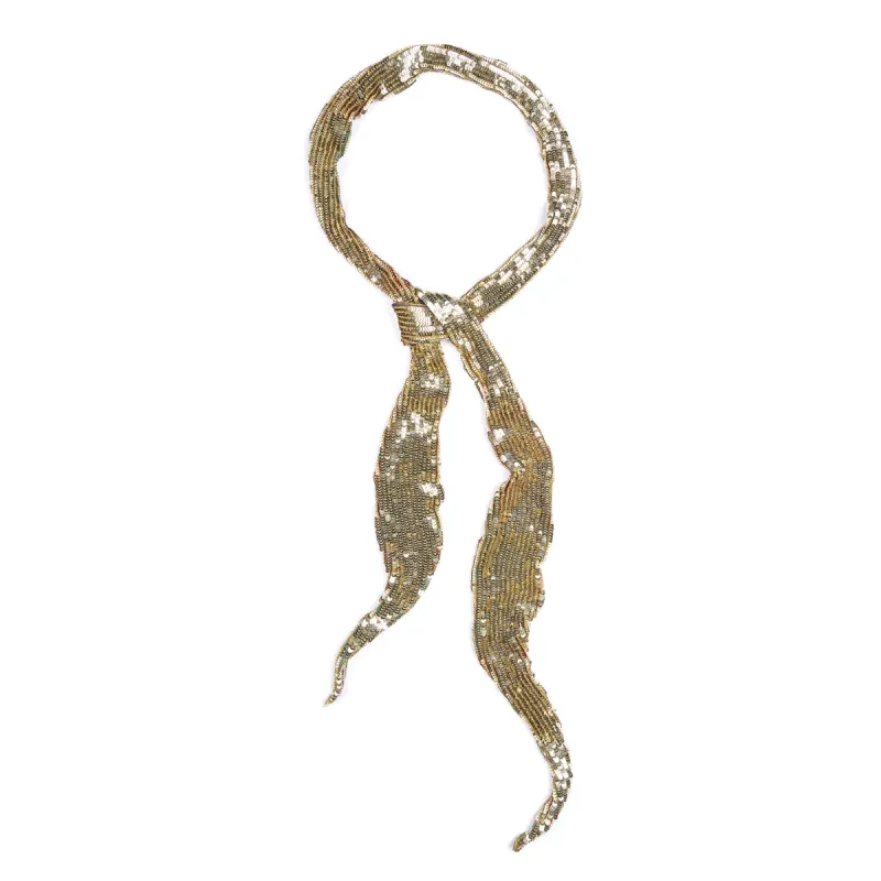 Veronique Sequin Skinny Scarf made by Deepa Gurnari