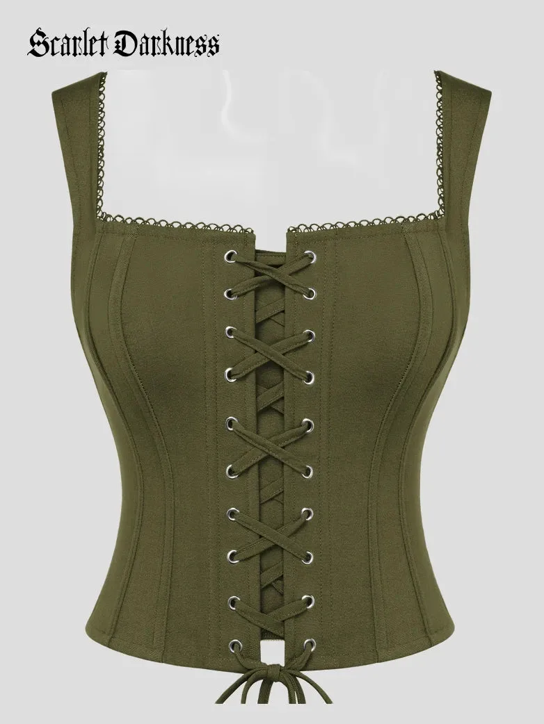 Renaissance Classic Rural Fishbone Corset Top sold by Scarlet Darkness product image thumbnail 5