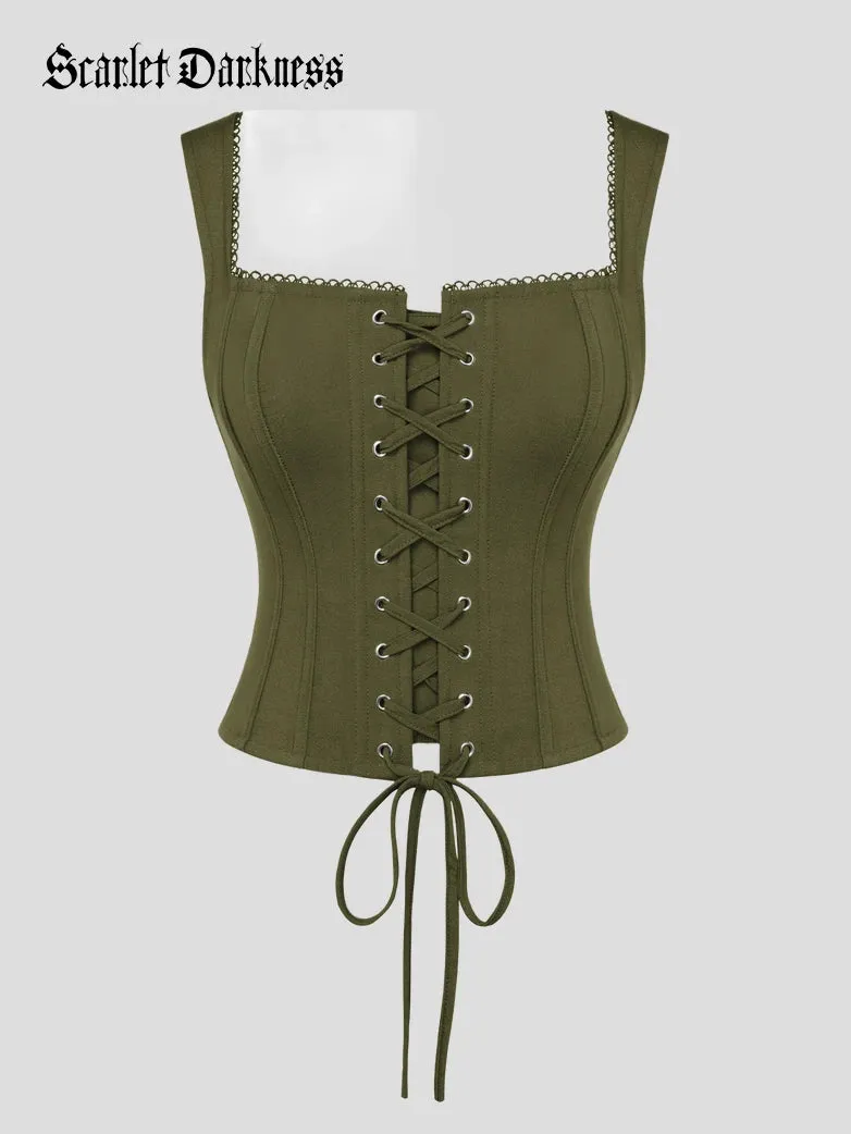 Renaissance Classic Rural Fishbone Corset Top sold by Scarlet Darkness