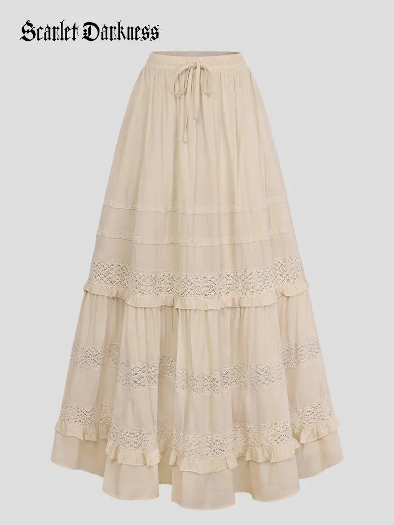 Renaissance Bohemian Vacation Maxi Skirt with Pockets sold by Scarlet Darkness