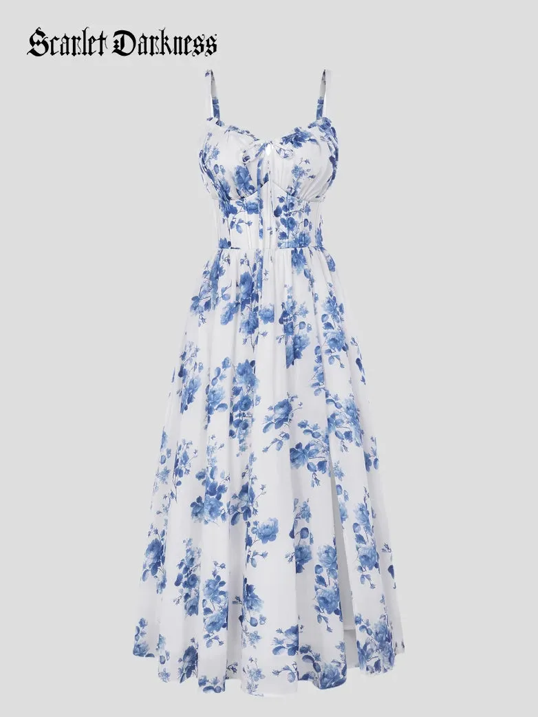 2026 Spring Summer Slit Flower Dress with Pockets sold by Scarlet Darkness product image thumbnail 5