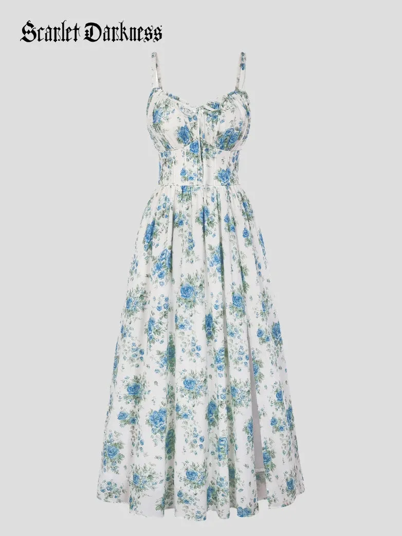 2026 Spring Summer Slit Flower Dress with Pockets sold by Scarlet Darkness product image thumbnail 3