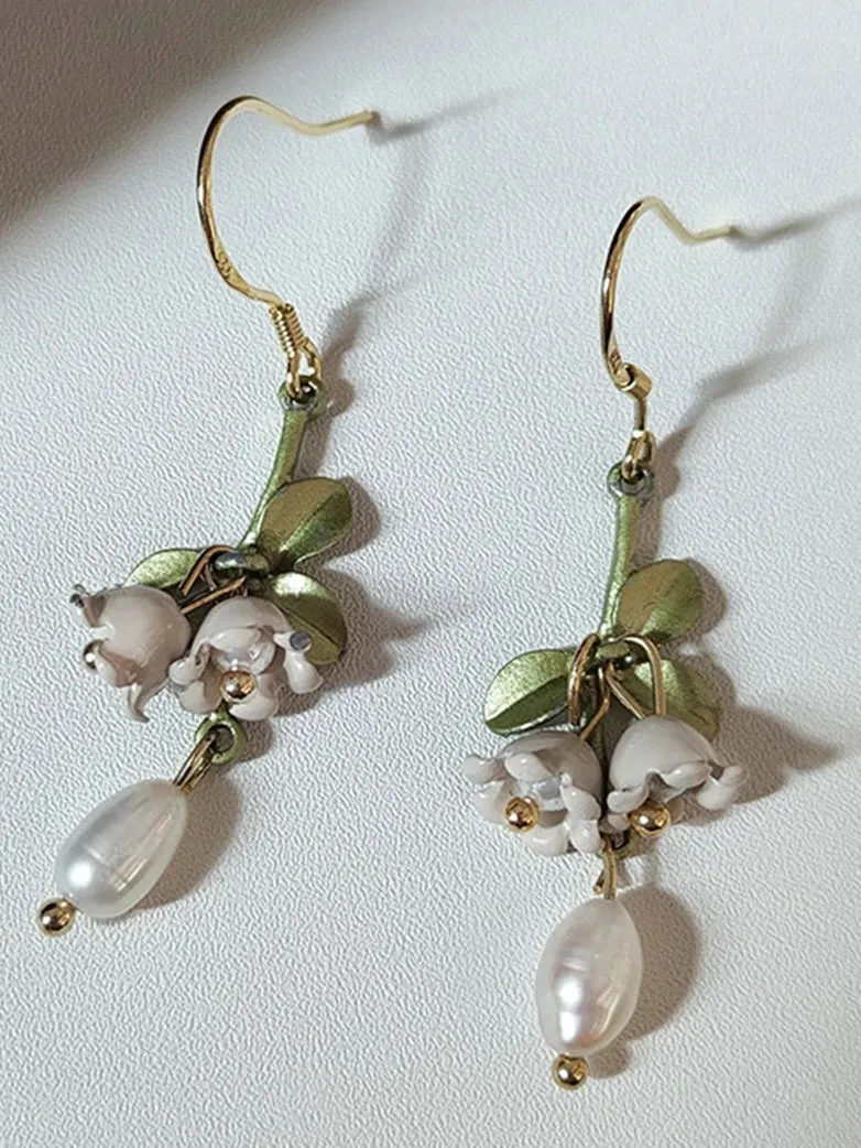 Lily of the Valley Pearl Earrings sold by Scarlet Darkness product image thumbnail 3