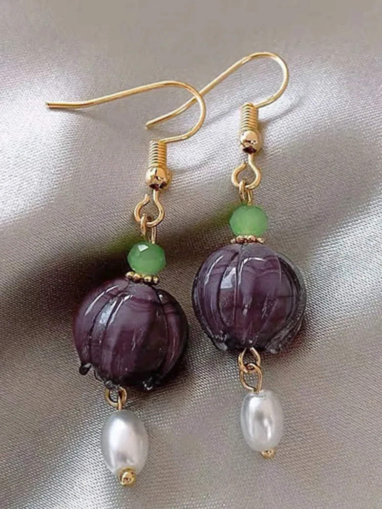 Lily of the Valley Pearl Earrings sold by Scarlet Darkness product image thumbnail 5