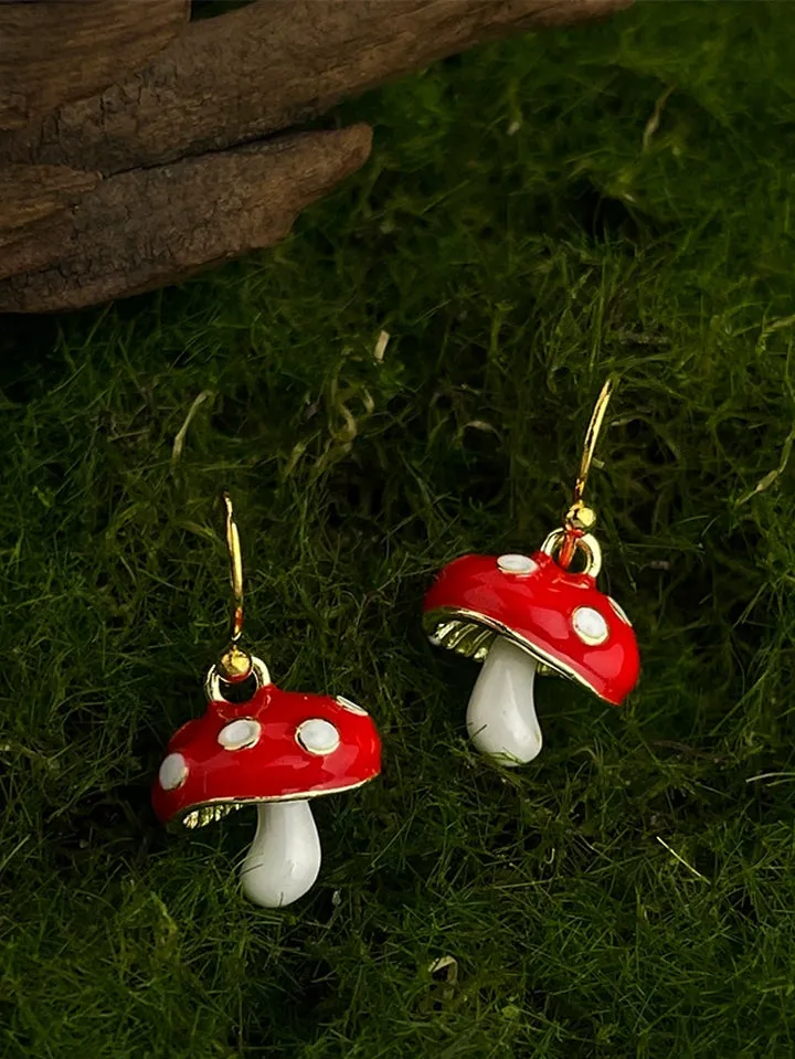Fairy Cottagecore Mushroom Earrings sold by Scarlet Darkness