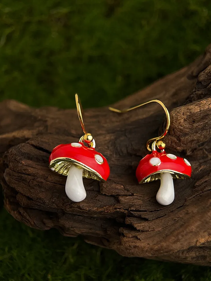 Fairy Cottagecore Mushroom Earrings sold by Scarlet Darkness product image thumbnail 3
