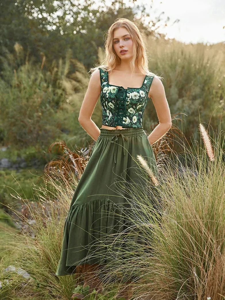 2026 Botanical Rebirth Renaissance Cottage Corset Top sold by Scarlet Darkness product image thumbnail 2