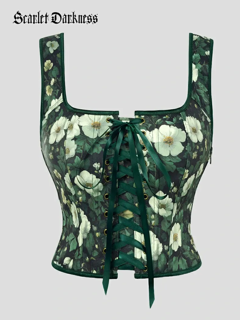 2026 Botanical Rebirth Renaissance Cottage Corset Top sold by Scarlet Darkness