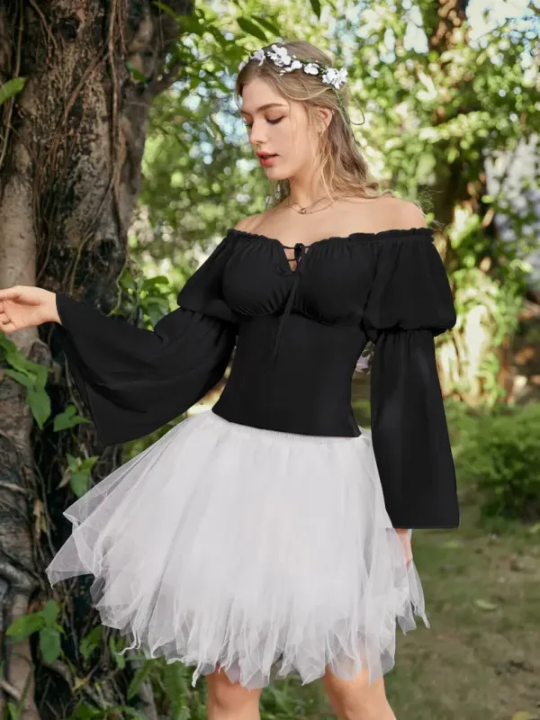 Renaissance Fantasy Fairy Off-Shoulder Chiffon Blouse made by Scarlet Darkness