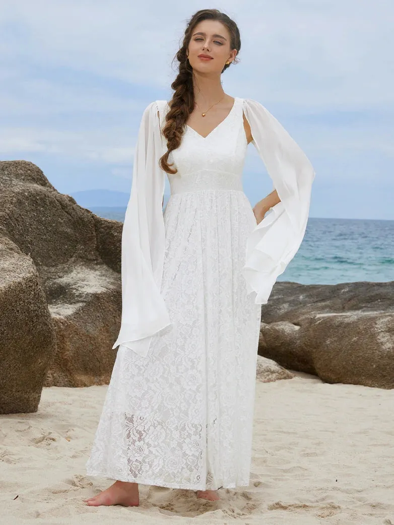 VIctoria Gothic Chiffon Lace Slit Sleeve Party Dress sold by Scarlet Darkness product image thumbnail 3