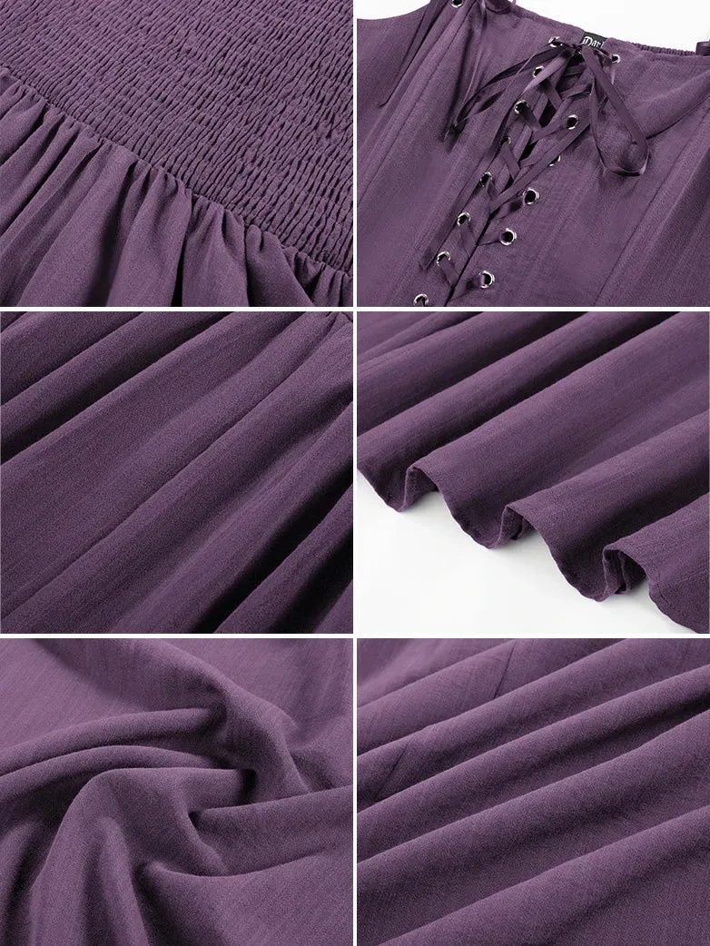 Renaissance Wide Straps Bodice Flared Pockets Dress sold by Scarlet Darkness product image thumbnail 5