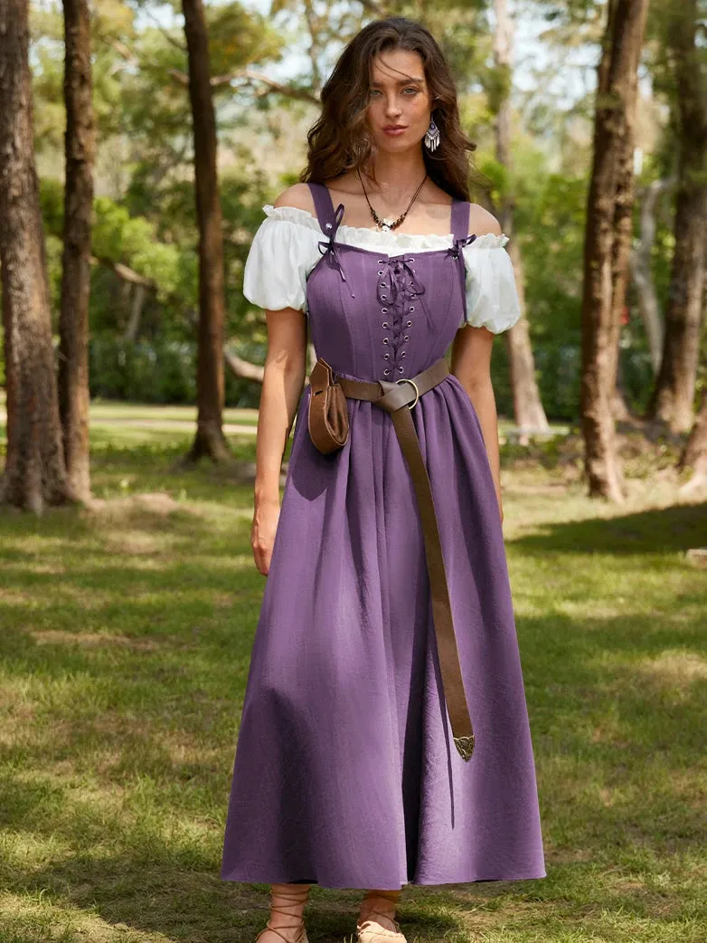 Renaissance Wide Straps Bodice Flared Pockets Dress sold by Scarlet Darkness product image thumbnail 3