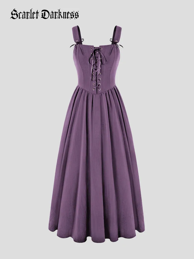 Renaissance Wide Straps Bodice Flared Pockets Dress sold by Scarlet Darkness