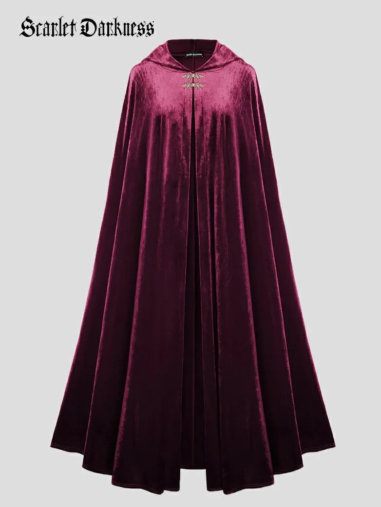 Medieval Warrior Cloak Renaissance Velvet Hooded Cape sold by Scarlet Darkness product image thumbnail 5