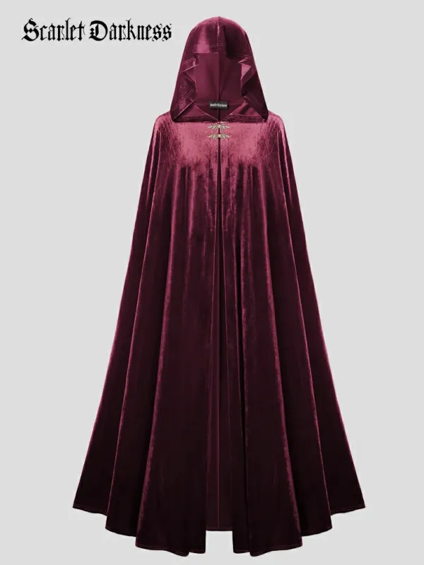 Medieval Warrior Cloak Renaissance Velvet Hooded Cape made by Scarlet Darkness