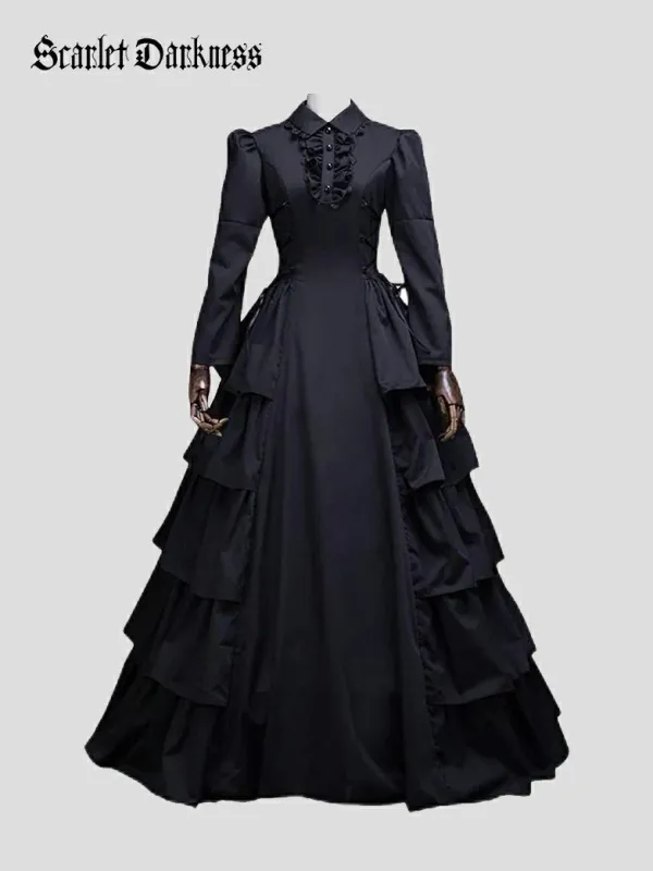 Victorian Gothic Multi-Layer Ball Gown made by Scarlet Darkness