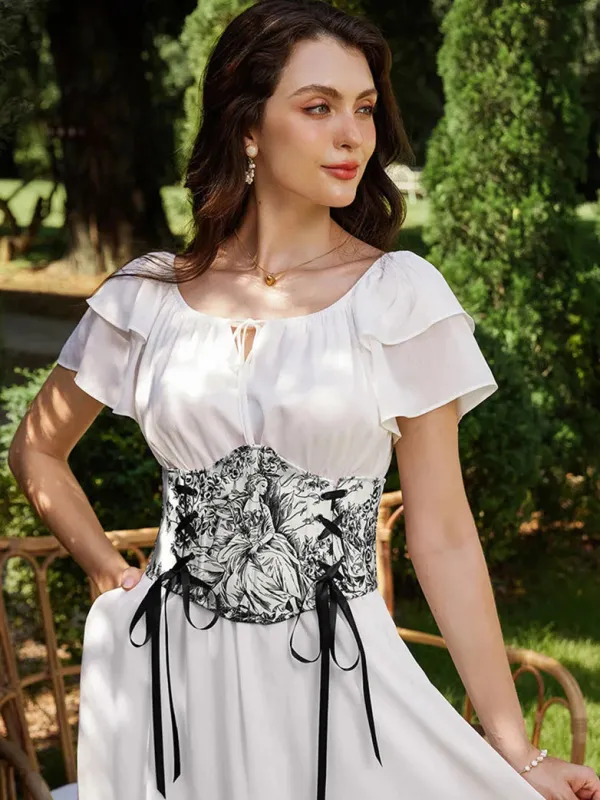 14 Bones Waist Corset Belt with Classical Hand-painted made by Scarlet Darkness