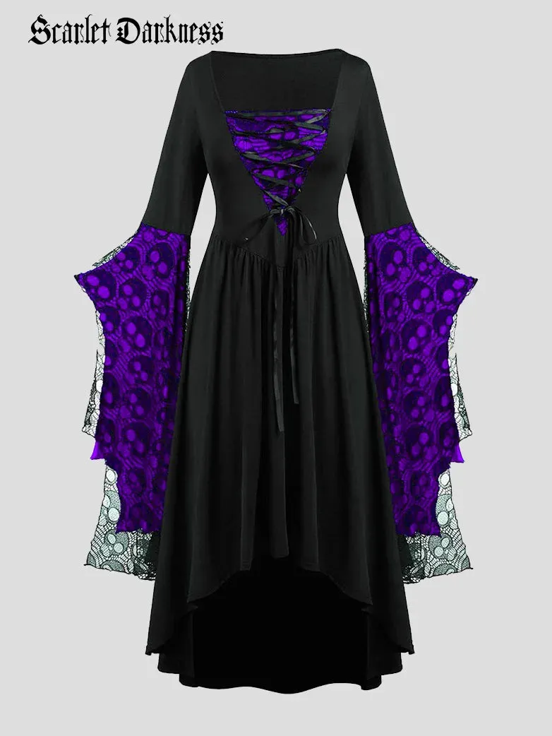 S-3XL Gothic Halloween Bat Sleeve Irregular Dress sold by Scarlet Darkness product image thumbnail 3