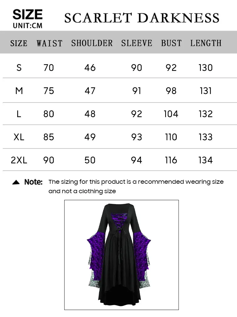S-3XL Gothic Halloween Bat Sleeve Irregular Dress sold by Scarlet Darkness product image thumbnail 4