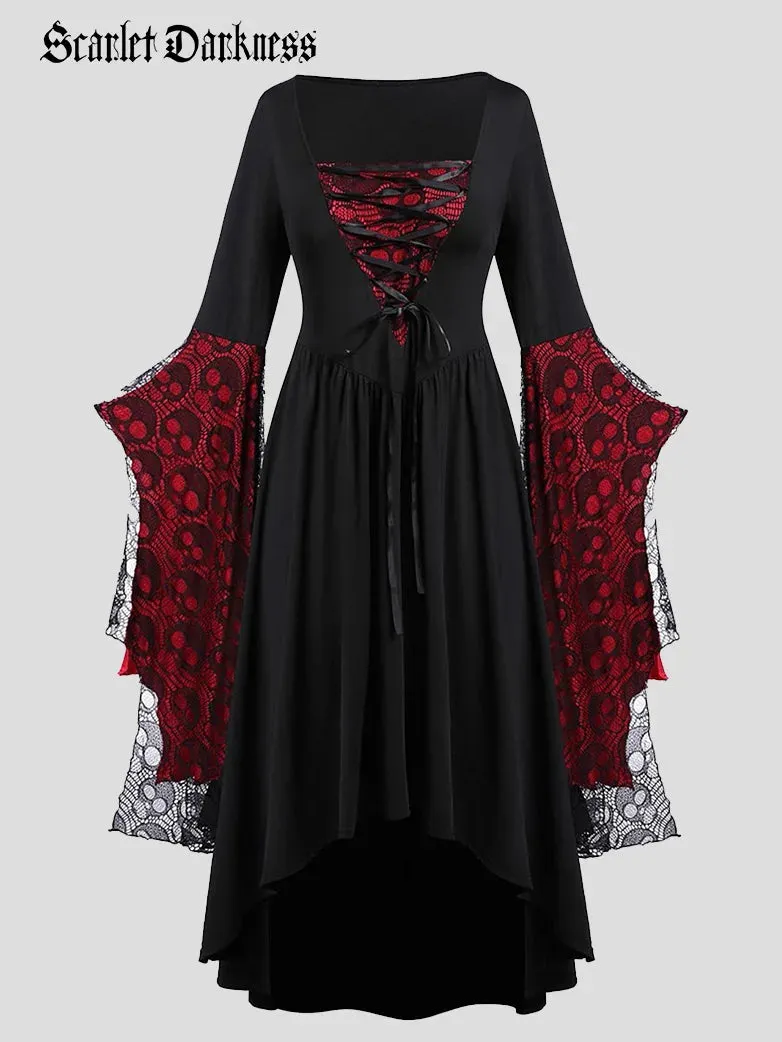 S-3XL Gothic Halloween Bat Sleeve Irregular Dress sold by Scarlet Darkness
