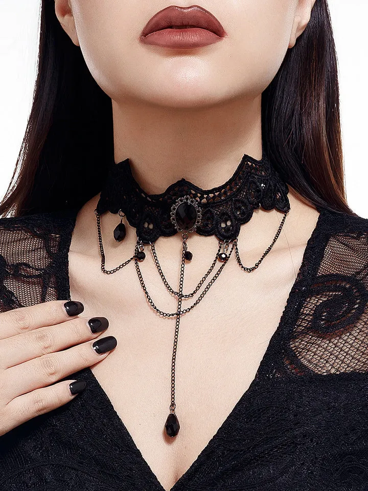 Halloween Gothic Tassel Necklace sold by Scarlet Darkness