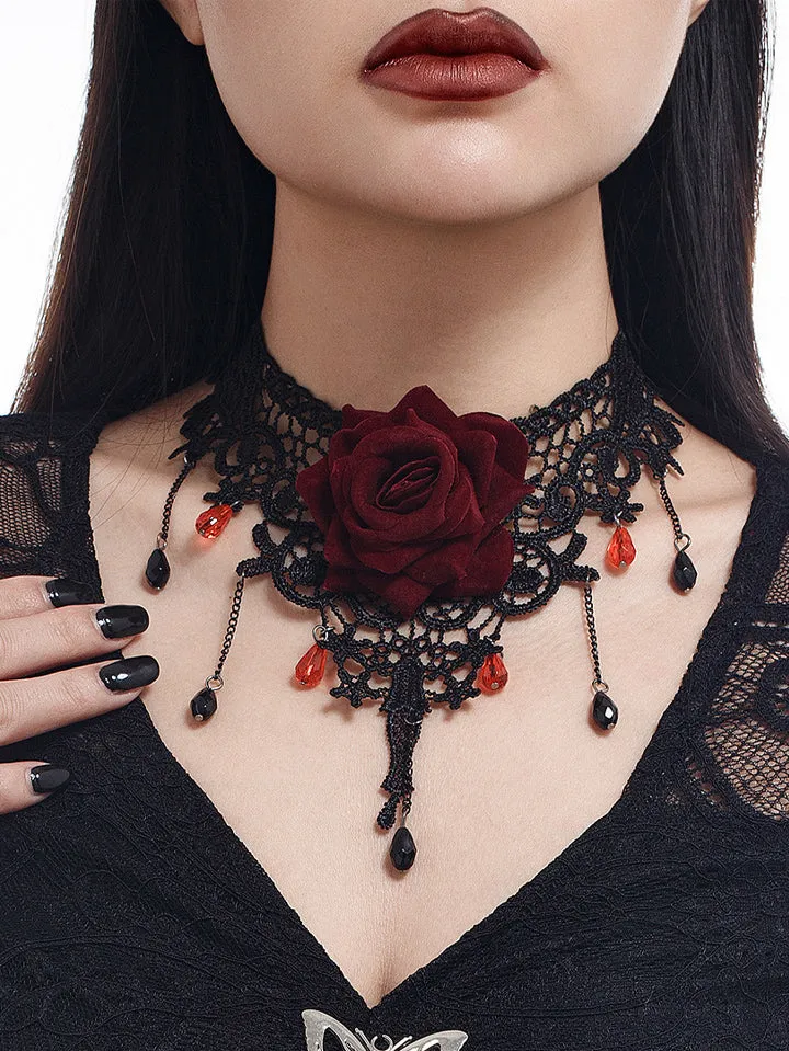 Halloween Gothic Rose Necklace sold by Scarlet Darkness product image thumbnail 3