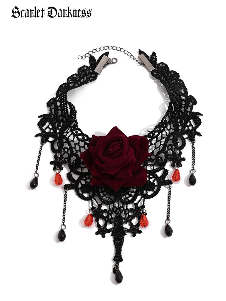 Halloween Gothic Rose Necklace sold by Scarlet Darkness product image thumbnail 2