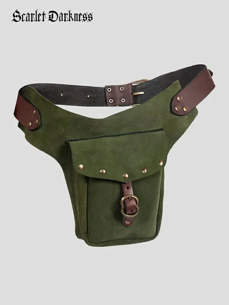 Medieval Studded Suede Waist Bag sold by Scarlet Darkness