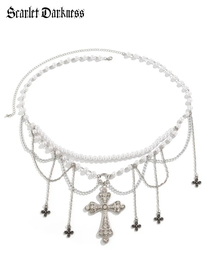 Gothic Pearl Tassel Waist Chain sold by Scarlet Darkness product image thumbnail 3