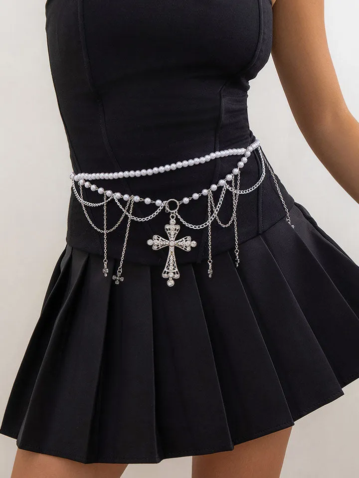 Gothic Pearl Tassel Waist Chain sold by Scarlet Darkness product image thumbnail 2