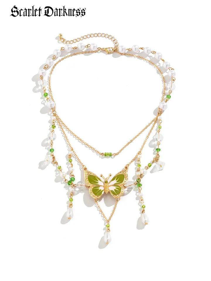 Fantasy Green Butterfly Necklace sold by Scarlet Darkness product image thumbnail 2