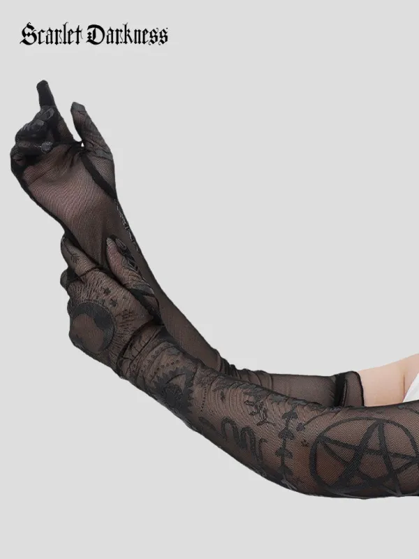 Gothic Witch Black Gloves made by Scarlet Darkness