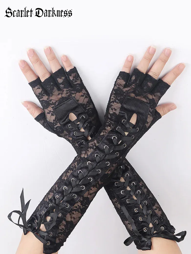 Gothic Vampire Fingerless Gloves sold by Scarlet Darkness
