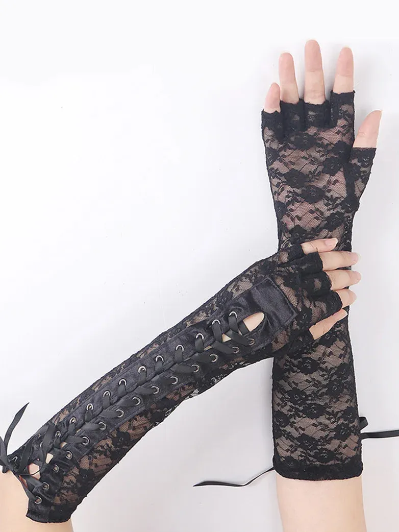 Gothic Vampire Fingerless Gloves sold by Scarlet Darkness product image thumbnail 4