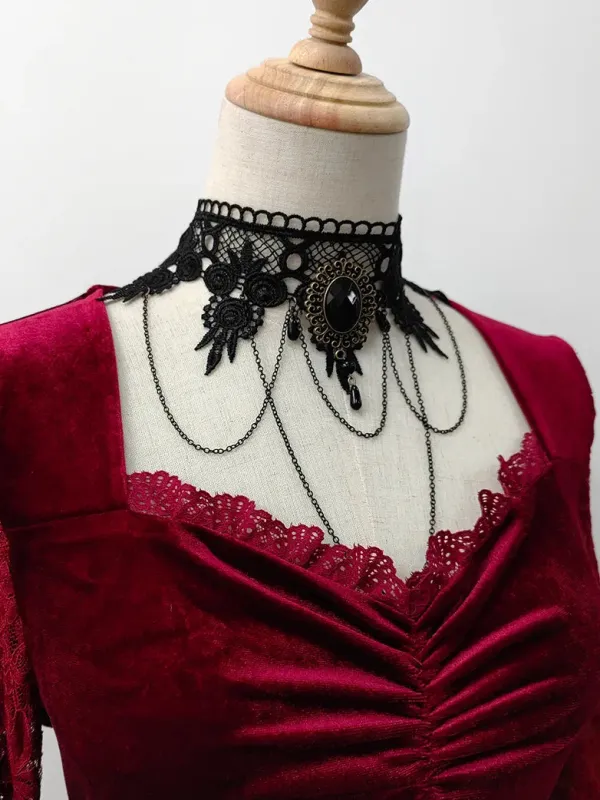 Goth Vampire Lace Choker made by Scarlet Darkness