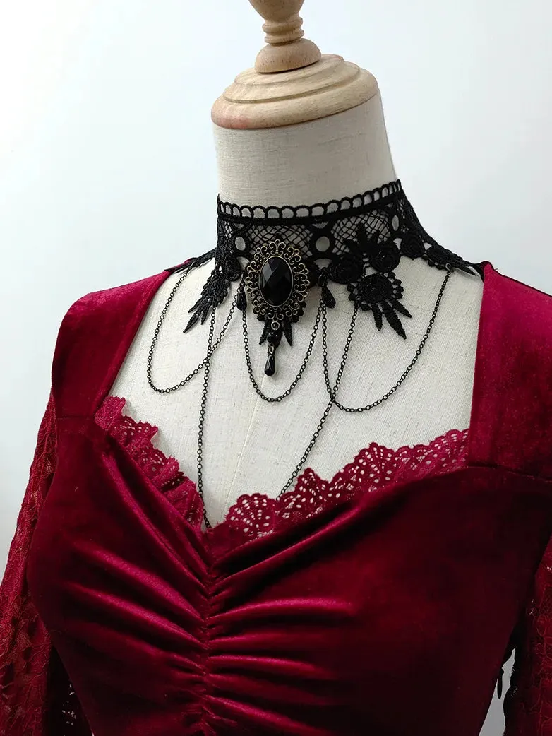 Goth Vampire Lace Choker sold by Scarlet Darkness product image thumbnail 3