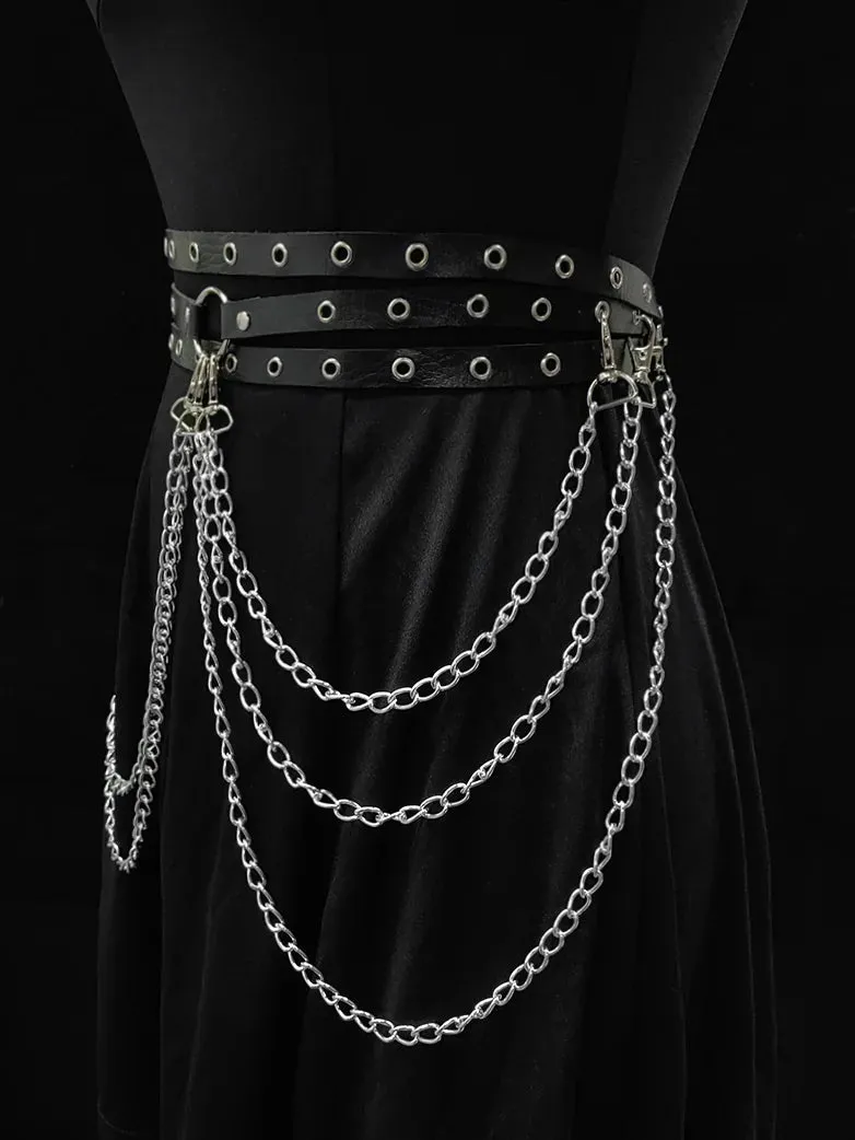 Gothic Fashion Leather Belt Chain sold by Scarlet Darkness product image thumbnail 2
