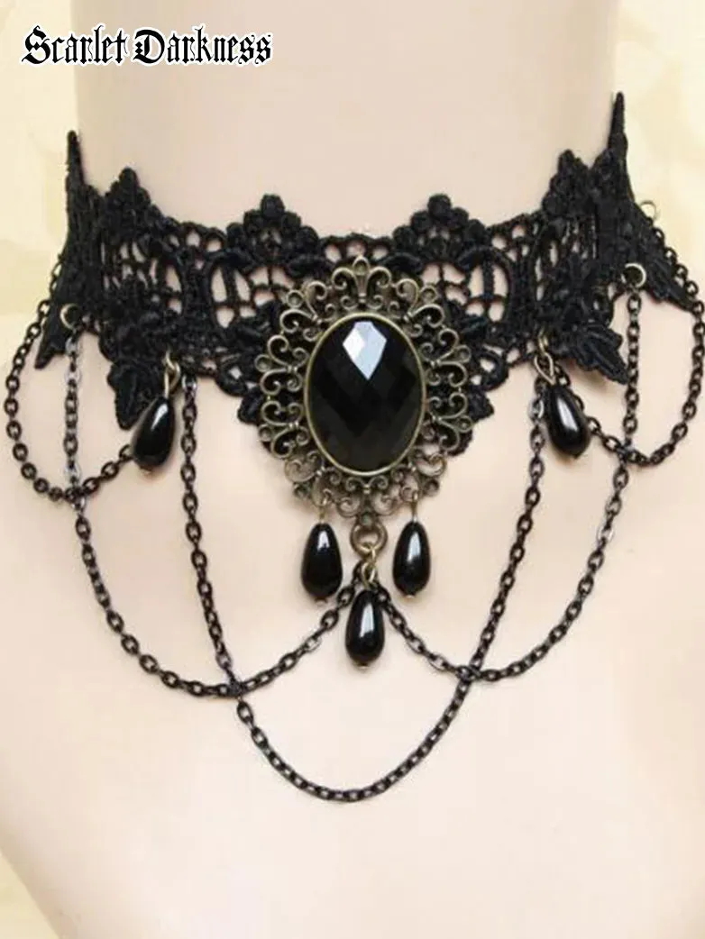 Gothic Vampire Gemstone Necklace sold by Scarlet Darkness