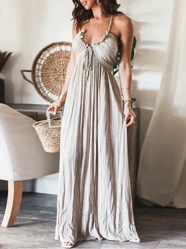 Backless U Neck Strap Long Dress made by Scarlet Darkness