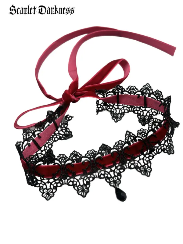 Burgundy Dark Gothic Choker made by Scarlet Darkness