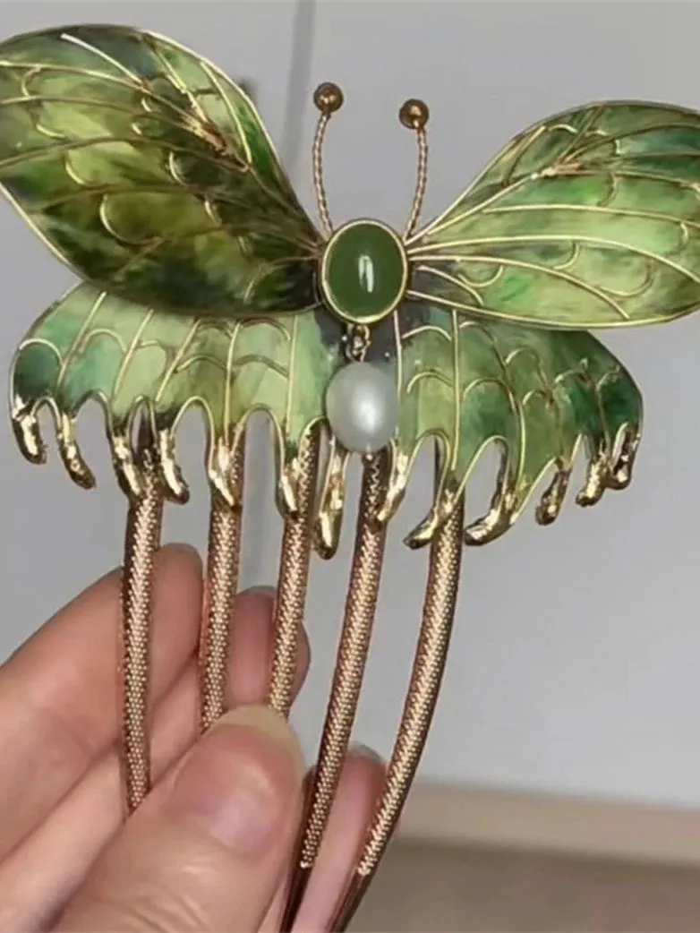 Titanic Butterfly Hair Comb sold by Scarlet Darkness product image thumbnail 3