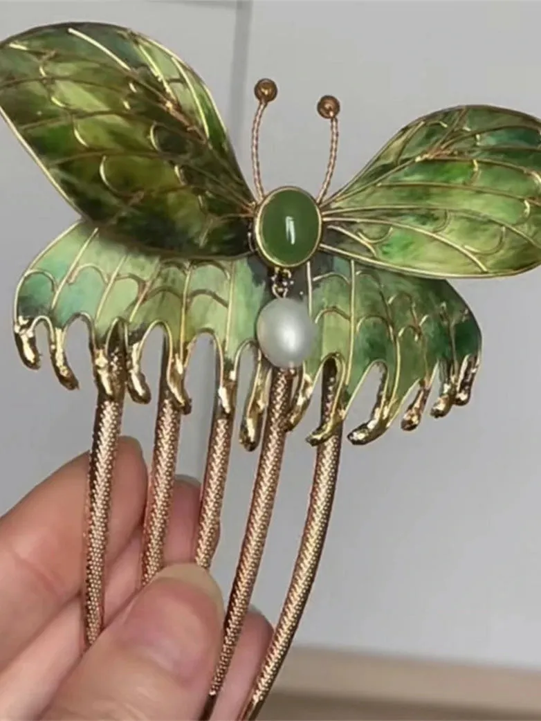 Titanic Butterfly Hair Comb sold by Scarlet Darkness