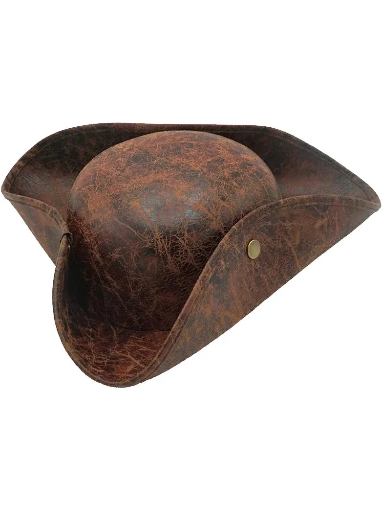 Pirate Triangle Leather Hat sold by Scarlet Darkness product image thumbnail 2