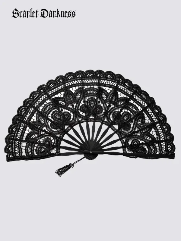 Victorian Gothic Folding Fan made by Scarlet Darkness