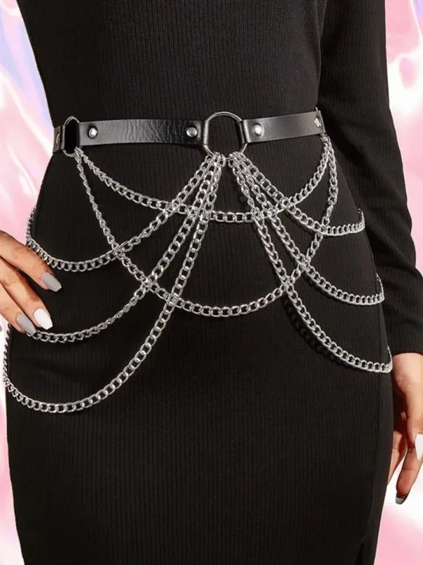 Punk Vibe Layered Waist Chain made by Scarlet Darkness