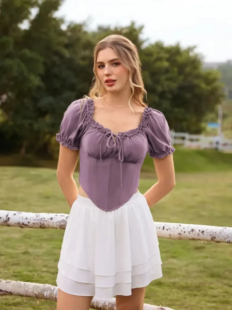 Renaissance Off Shoulder Cotton Tops with Bones sold by Scarlet Darkness product image thumbnail 3
