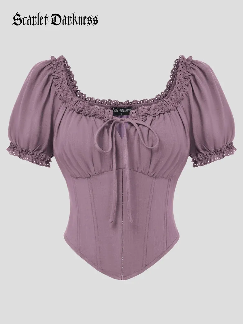 Renaissance Off Shoulder Cotton Tops with Bones sold by Scarlet Darkness product image thumbnail 2