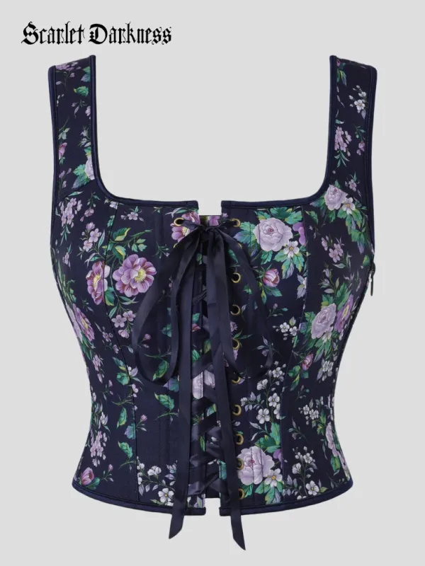 Women’s Renaissance Cottage Botanical Rebirth Corset Top made by Scarlet Darkness