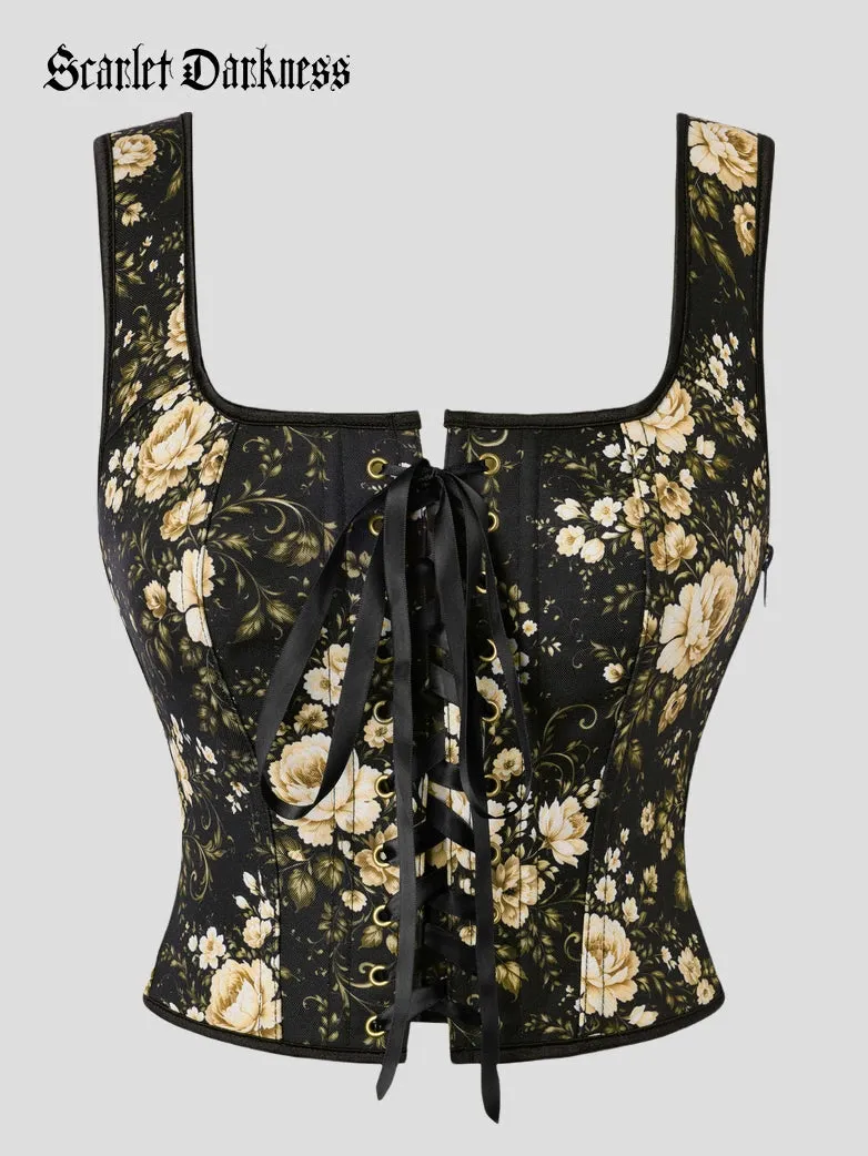 Women’s Renaissance Cottage Botanical Rebirth Corset Top sold by Scarlet Darkness product image thumbnail 4